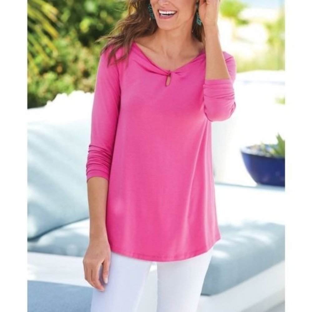 Soft Surroundings Julissa Twist Keyhole Tee Size 2X